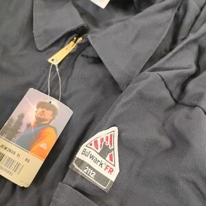 Bulwark Jacket Mens XL Blue Zip Coat FR Fire Flame Resistant Canvas Work 2112